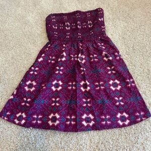 Strapless Burgundy Dress